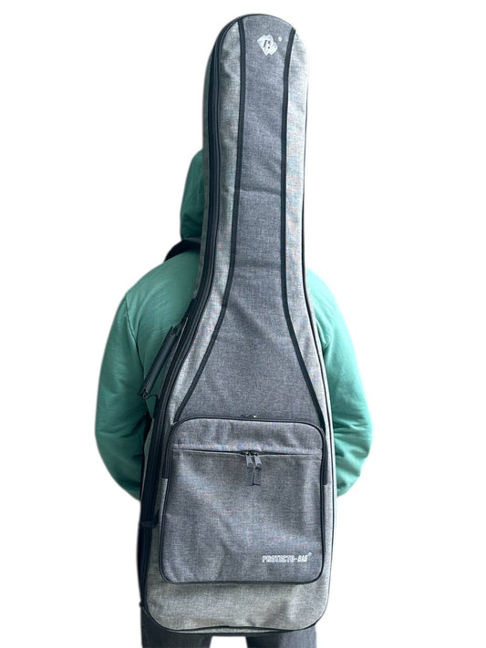Funda para bajo electrico protecto bag color gris modelo premium 125 x 40 x 10 cm con forro acolchado de 2cm