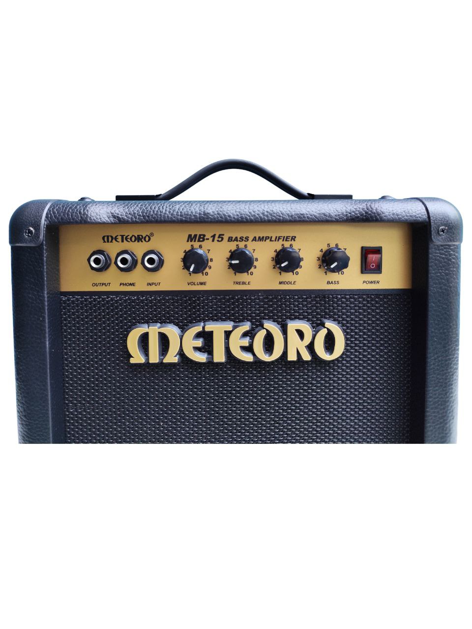 METEORO Amplificador para Bajo Eléctrico 15W Bocina 6.5" Sonido Potente y Profundo Ideal para Práctica en Casa o Estudio Compacto y Resistente