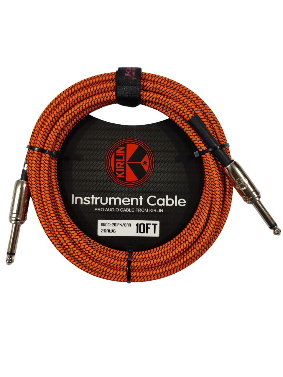 Cable KIRLIN IWCC-201PN/ORA 10FT – Cable Profesional para Guitarra, Bajo o Teclado, Plug Recto a Plug Recto, 3 Metros