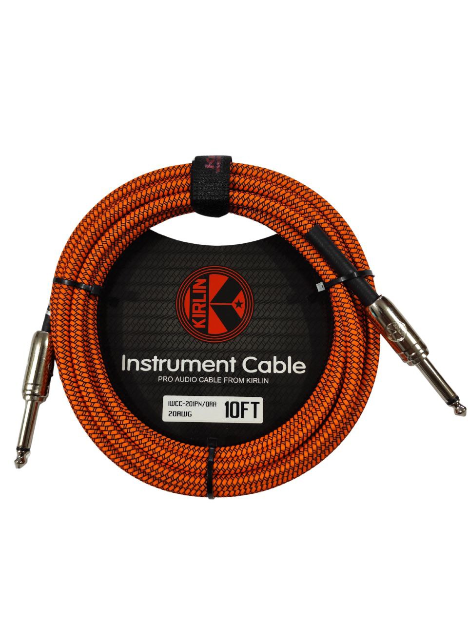 Cable KIRLIN IWCC-201PN/ORA 10FT – Cable Profesional para Guitarra, Bajo o Teclado, Plug Recto a Plug Recto, 3 Metros