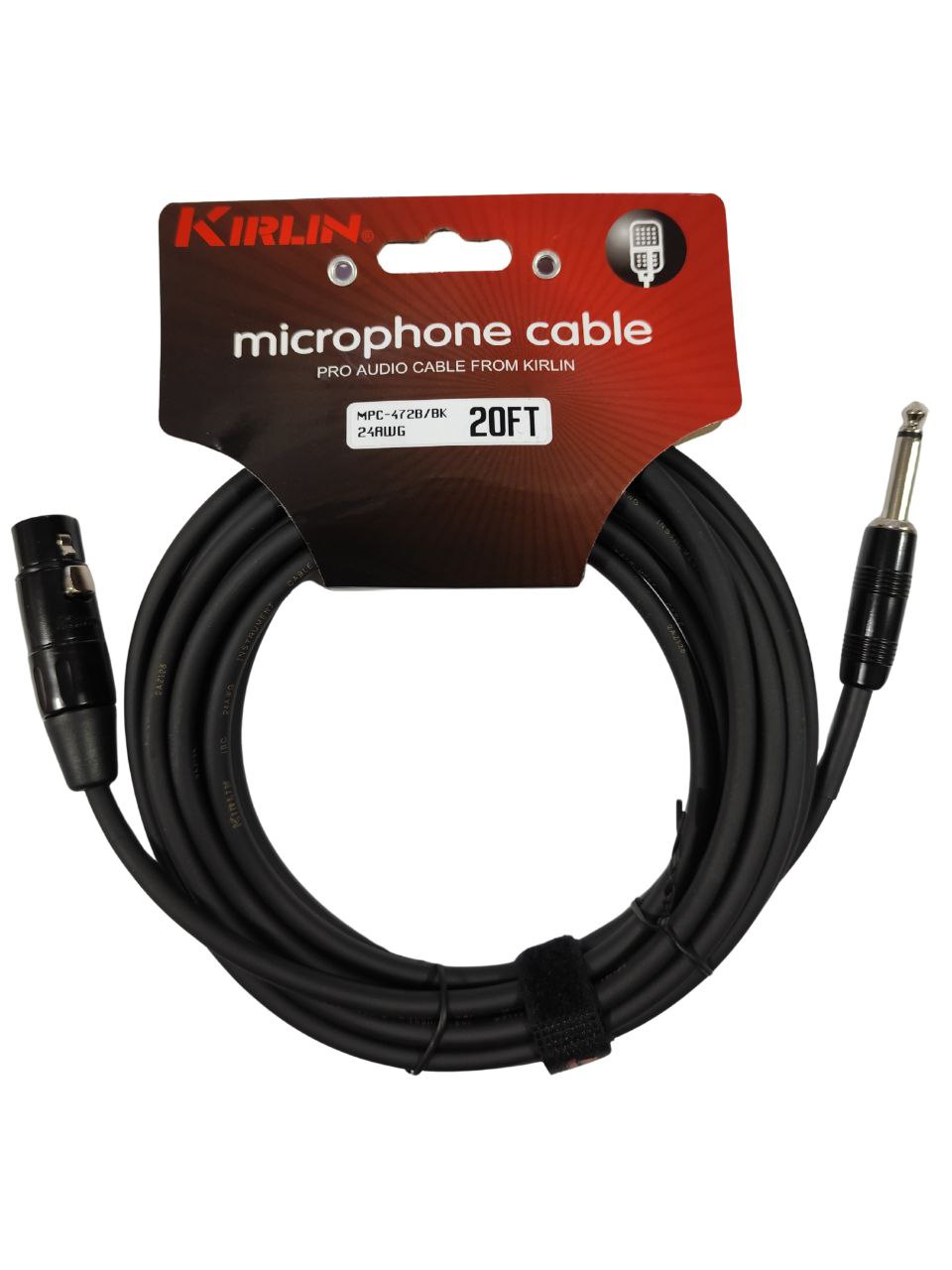 Cable Profesional Kirlin MPC-472B/BK 20FT – 6 metros, Plug Recto a Plug Recto, Alta Fidelidad para Guitarra, Bajo o Teclado Conectores Metálicos Reforzados