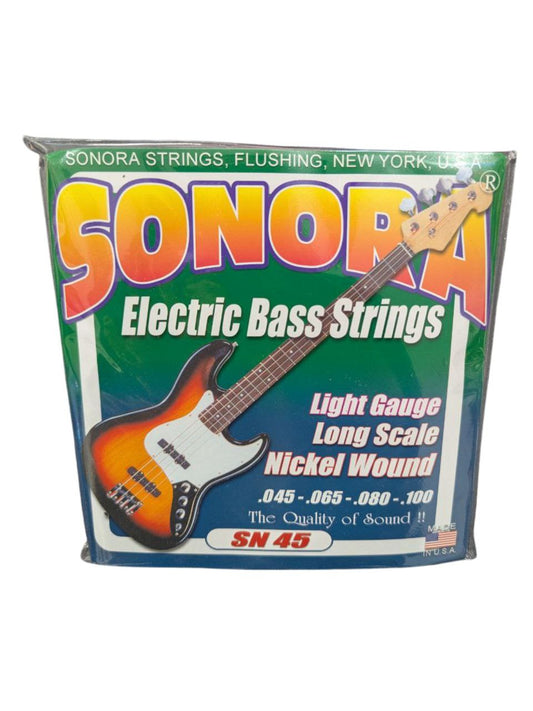 Cuerdas SONORA Níquel Set de 4 Calibre SN45 – Sonido Brillante, Suave y Potente para Bajo Eléctrico