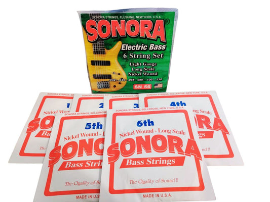 Cuerdas Para Bajo Electrico Sonora Sn56 6 Cuerdas Nickel