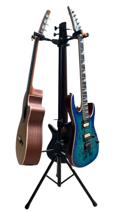 Base Profesional para Guitarra y Bajo – Soporte Triple Estable y Resistente para Instrumentos Eléctricos y Acústicos soundking