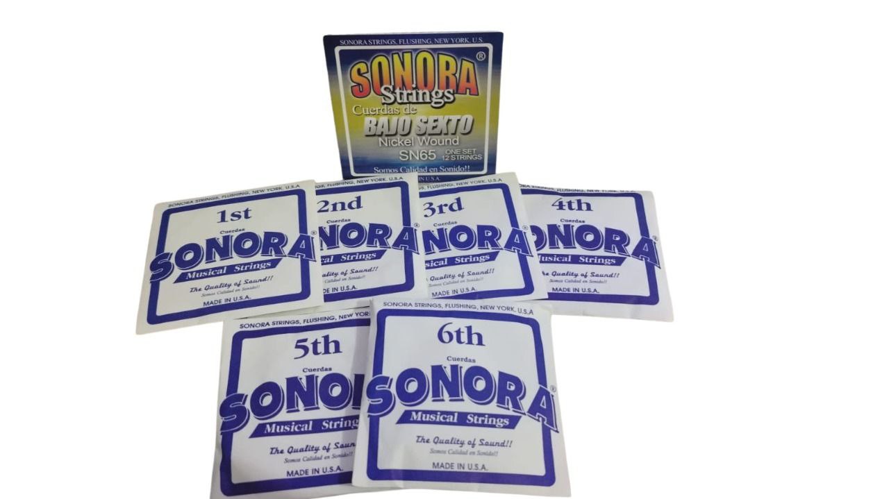 Cuerdas Sonora para Bajo Sexto Níquel SN65 | Tono Potente y Definido